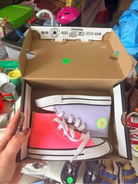 Converse Kids High Top Sneakers Pink and Lavender